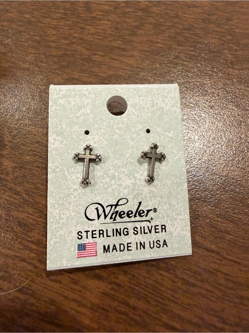 NWT Sterling Silver Cross Stud Earrings Dainty Christian Jewelry